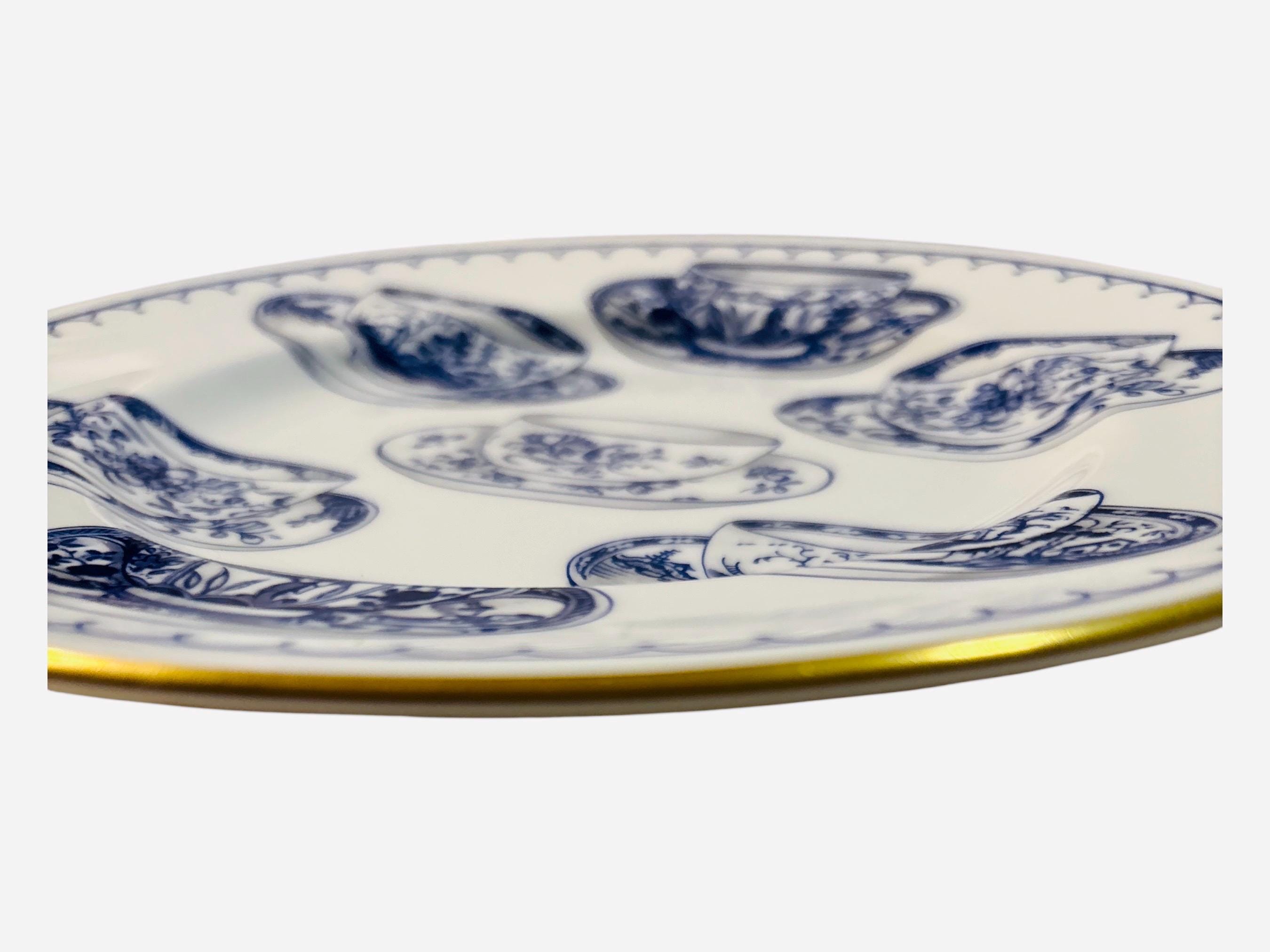 Vintage Royal Worcester Cup of Cups Plate, Blue and White Teacup