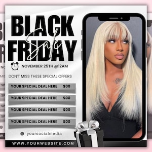 Black Friday Flyer, Black Friday sale Flyer, Black friday Special Sale, Cyber Monday, Beauty, Lashes, Make up, Nails, Hair, Canva, Editable
