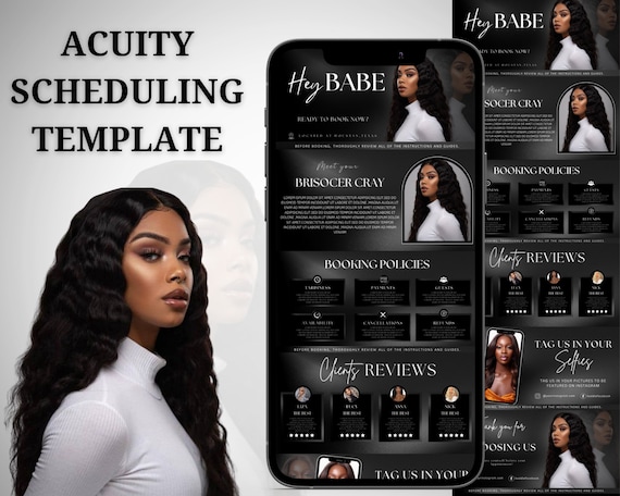 Acuity Scheduling Template Hair Stylist, Hair Acuity Website Template, Acuity Website Banner, Hair Acuity Booking Template, Luxury Banner