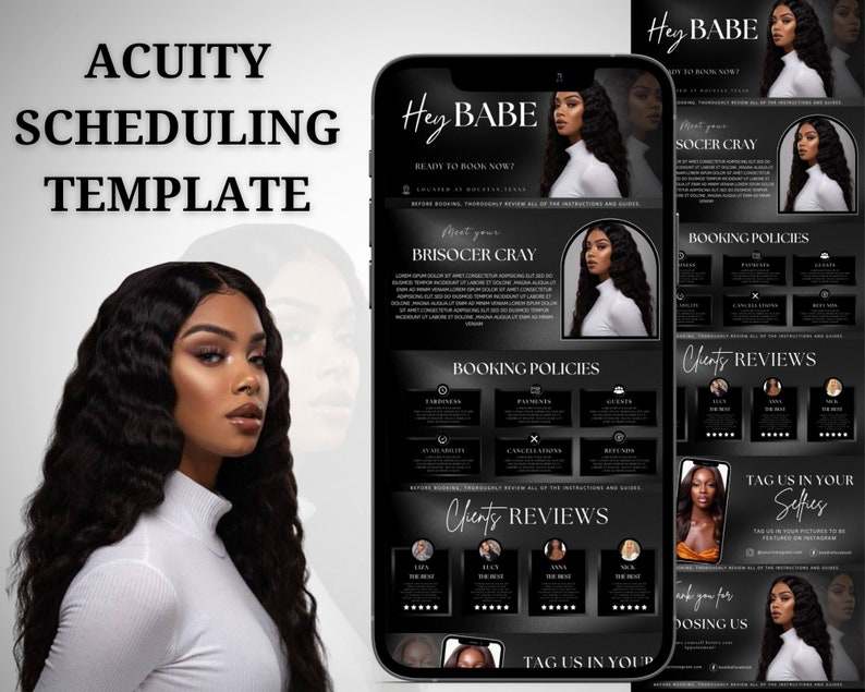 Acuity Scheduling Template Hair Stylist, Hair Acuity Website Template, Acuity Website Banner, Hair Acuity Booking Template, Luxury Banner, braids acuity, hair acuity, lash tech acuity, makeup acuity, acuity site, best seller, editable templates
