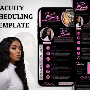 Acuity Scheduling Website Banner Template Braids , Bundle Shop Design Beauty Salon Minimal Acuity Braider Hair Stylist Scheduling Web, Canva