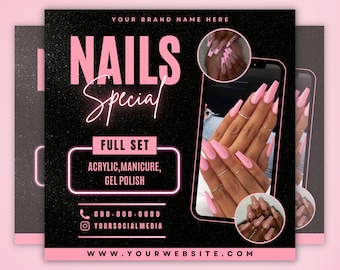 Nails Special Flyer, Nails Bookings Flyer, Nail Tech Flyer, Nails Special Deal Flyer, Nails Esthetician Flyer, Nail Flyer, Nails Extension
