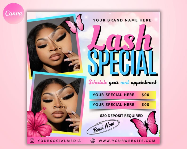 April Lash Special Flyer, Spring Lash Special Deal Flyer, Lash Special Deal Flyer, Lash Esthetician Flyer, Lash Flyer, Lash Extension, canva image 2