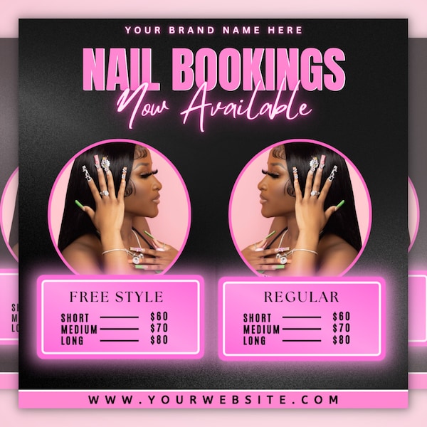 Nails Special Flyer, Nail Bookings Flyer, Nail Tech Flyer, Winter Book Now December Appointments Available, Beauty, Lashes, Braids, Hair