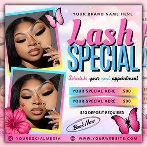 April Lash Special Flyer, Spring Lash Special Deal Flyer, Lash Special Deal Flyer, Lash Esthetician Flyer, Lash Flyer, Lash Extension, canva