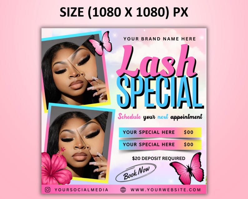 April Lash Special Flyer, Spring Lash Special Deal Flyer, Lash Special Deal Flyer, Lash Esthetician Flyer, Lash Flyer, Lash Extension, canva image 4