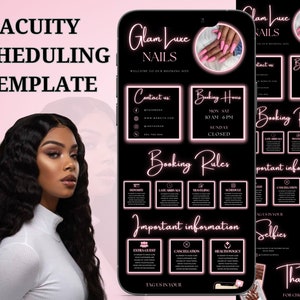 Nail Acuity Scheduling Template, Nail Acuity site Nail Boutique Nail tech Acuity Booking Template Luxury Nail websiteBanner, Canva Template
