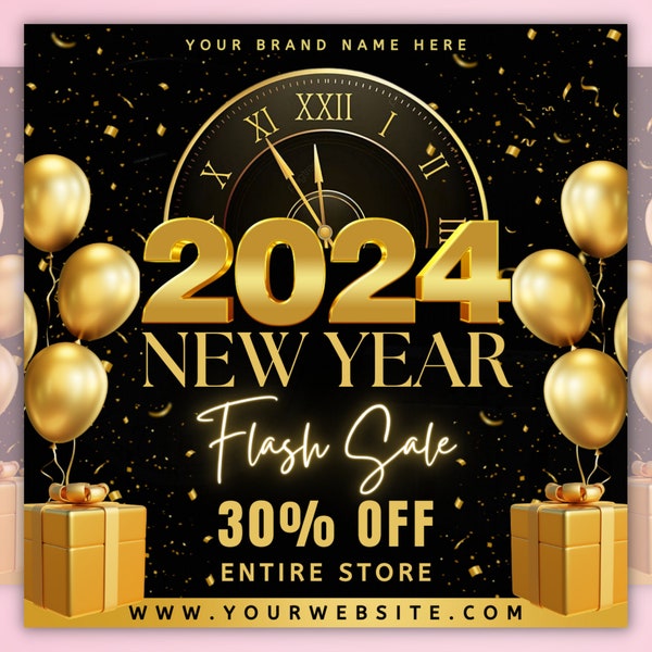 New Year Flash Sale Flyer, New Year Flyer, Holiday Flash Sale, January Bookings Flyer, Appointments Available flyer, Canva Editable Template