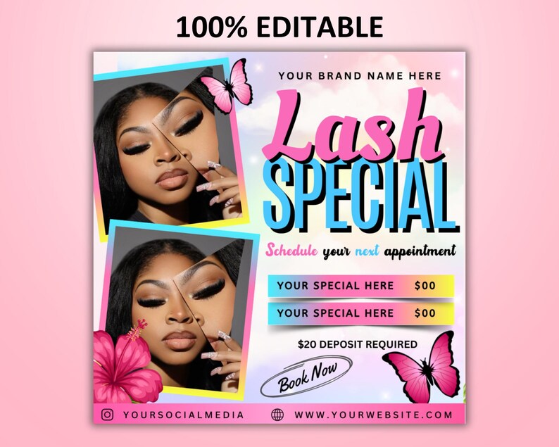 April Lash Special Flyer, Spring Lash Special Deal Flyer, Lash Special Deal Flyer, Lash Esthetician Flyer, Lash Flyer, Lash Extension, canva image 3