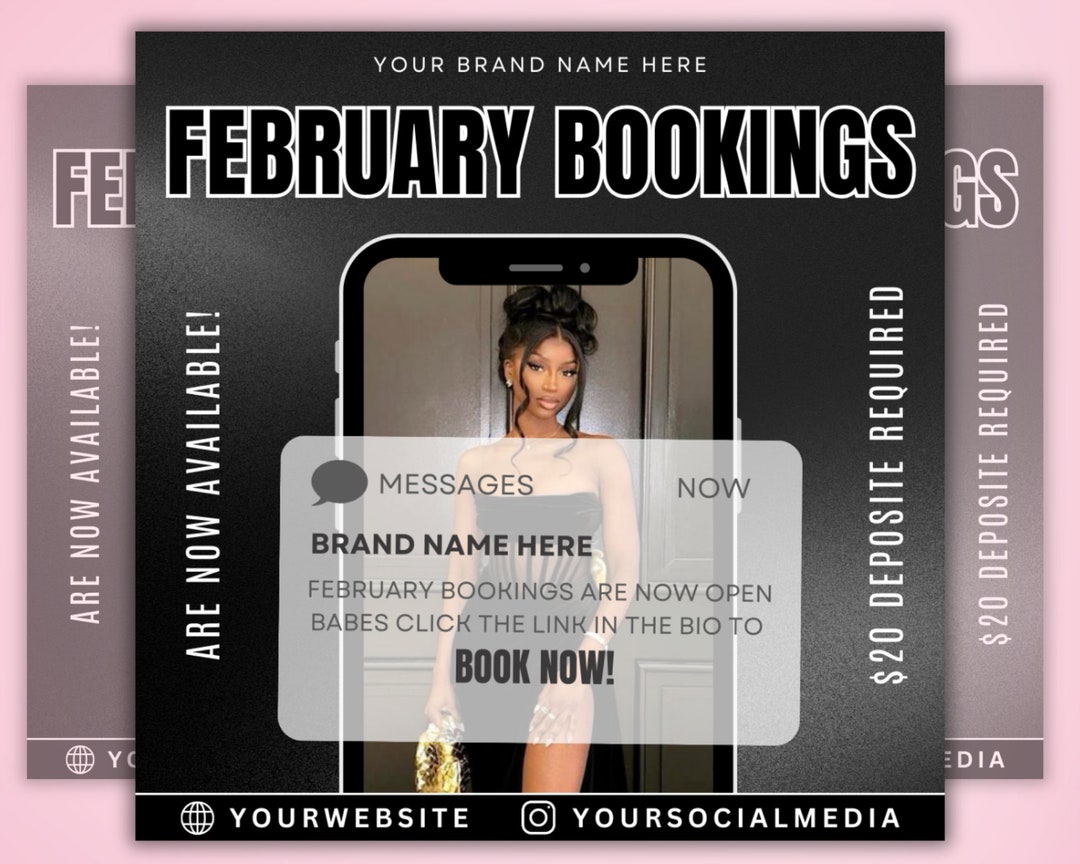 February Booking Flyer, February Book Now Appointments Available Flyer ...