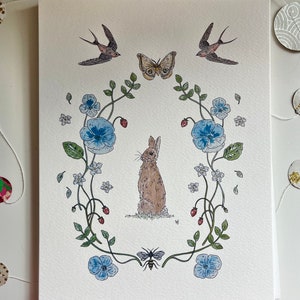 Watercolor Rabbit Fine Art Print