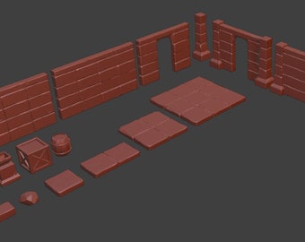 Modular RPG Terrain STL Files - 18-Piece Set for 3D Printing (STL Files) - Commercial Prints Allowed