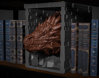 Dragon Head Shelf Decor (STL File - Not A Physical Item) - Commercial Prints Allowed
