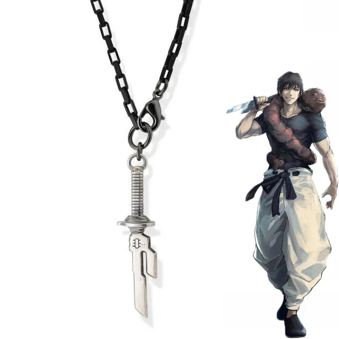 Anime Style Vintage Carved Hand Pendant Necklace - Copper Jewelry For Men & Women, Cosplay Gift