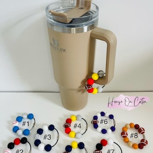 Sports Tumbler Charm with Silicone Beads | Stanley | Hydro | Brumate | Cup Acceessories | Gifts for Her