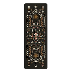 the &#39;sol&#39; yoga mat - Microfiber Suede Yoga Mat with Tribal Mandala Design | Non-Slip, Eco-Friendly Mat for Yoga, Pilates,