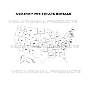 File digitali della mappa degli Stati Uniti d'America - Stampa 3D e taglio laser della mappa dettagliata degli Stati Uniti d'America - STL, SVG, dwg, dxf, pdf, jpeg - Download immediato