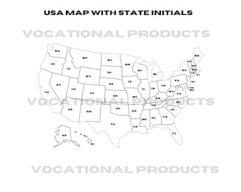 Mapa de EE. UU. en formato SVG, DXF y PDF, con los límites de los estados (archivo para corte láser, descarga digital).