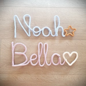 Lettering made of wool, nameplate, doorplate, personalized, knitted name, gift birthday school cone children&#39;s room decoration Easter