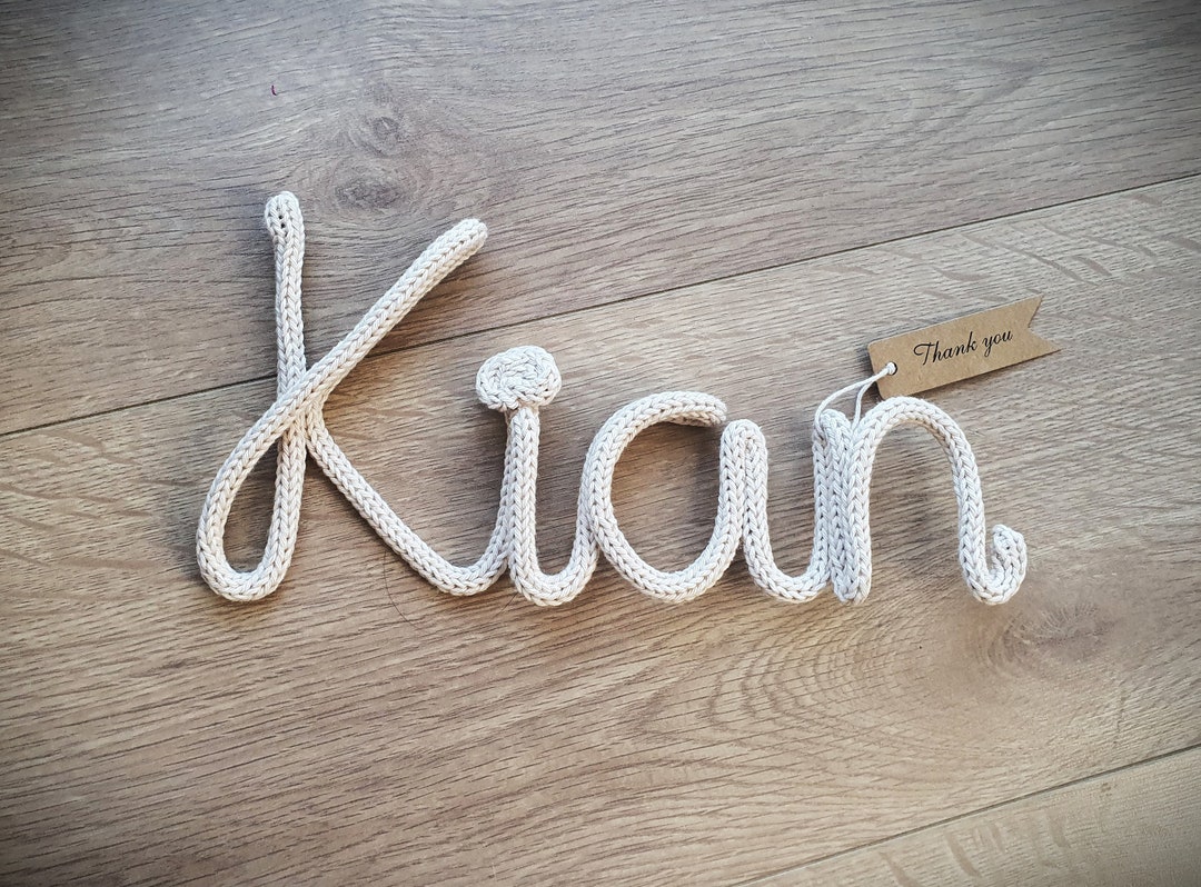 Wool Lettering, Name Plate, Door Sign, Personalized Knitted Name Gift ...