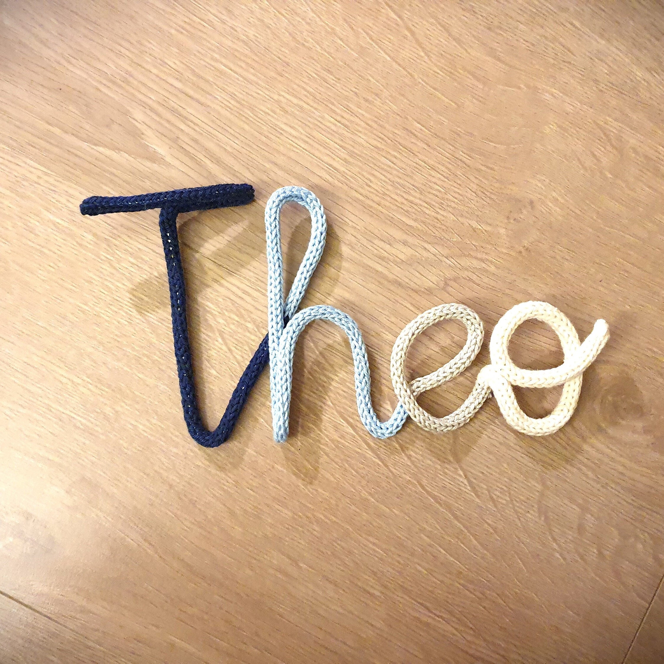 Wool Lettering Name Plate Door Sign Personalized Knitted - Etsy