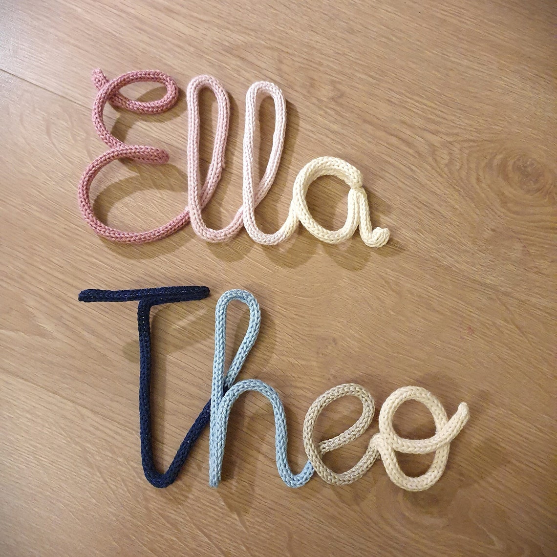 Wool Lettering Name Plate Door Sign Personalized Knitted - Etsy