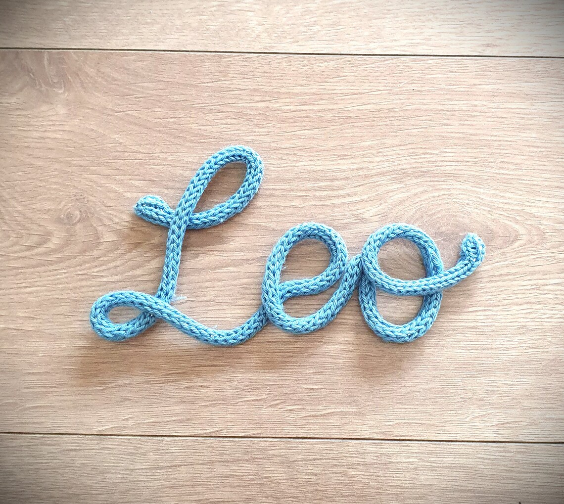 Wool Lettering Name Plate Door Sign Personalized Knitted - Etsy
