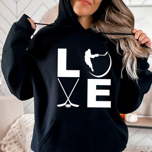 Hockey Love Hoodie, Hockey Player Hoodie, Hockey Lover Gifts, Hockey Coach Gift Hoodie, Ice Hockey Sweatshirt, Hockey Lover Sweatshirt