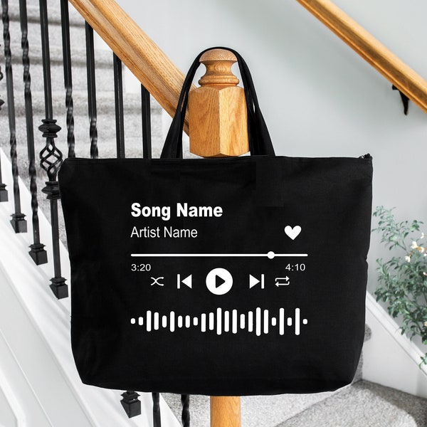 Personalized Song Name Tote Bag, Custom Artist Name Gift Bag, Music Festival Gift Bag, Favorite Song Bag, Custom Favorite Artist Gift Bag