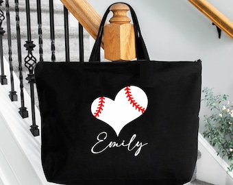 Customized Baseball Tote Bag, Baseball Mama Gift Bag, Personalized Baseball Gift, Gift Bag for Baseball, Baseball Player Gifts, Baseball Bag