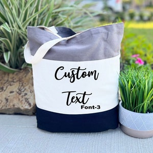 Custom Text Tote Bag, Personalized Gift Bag, Tote Bag for Women, Custom Bridesmaid Bag, Wedding Party Gift Tote Bag, Birthday Gift Tote Bag