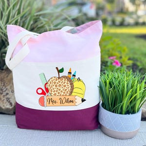 Custom Teacher Tote Bag, Custom Name Teacher Bag, Teacher Appreciation Gift, Personalized Gift For Teacher