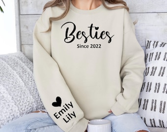 Besties Sweatshirt, Personalized Besties Sweatshirt, Custom Name Sweatshirt, Gift For Bestfriend, Birthday Gift For Bestie, Besties Hoodie
