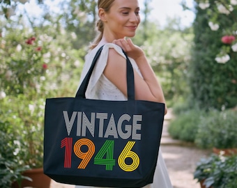 80th Birthday Gift Tote Bag, Vintage 80th Gift Bag, Vintage Birthday Gift Bag, 80th Birthday Gifts, Vintage 80th Birthday Gramma Gift Bag