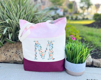 Personalized Initial Tote Bags, Bridesmaid Tote Bags, Bridesmaid Bag Gift, Custom Name Tote, Thanksgiving Gift, Wedding Gift, Party Gift Bag