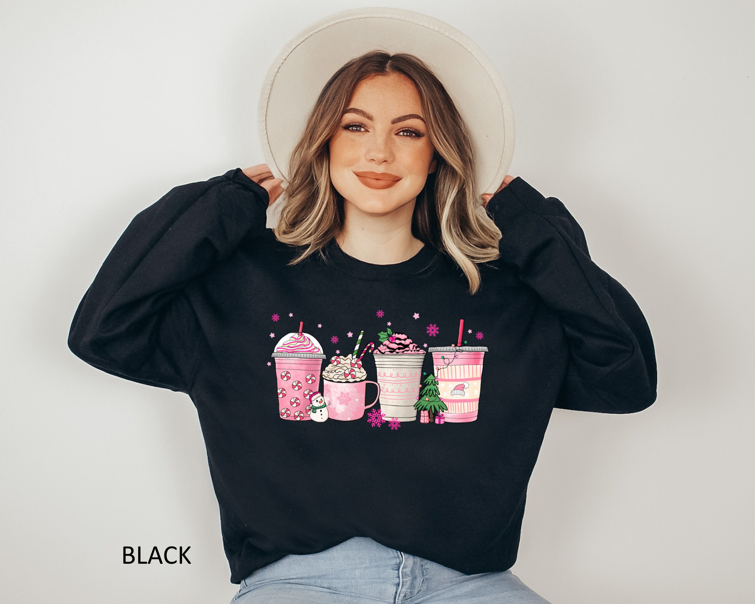 Pink Lattes Christmas Women's Graphic Tee