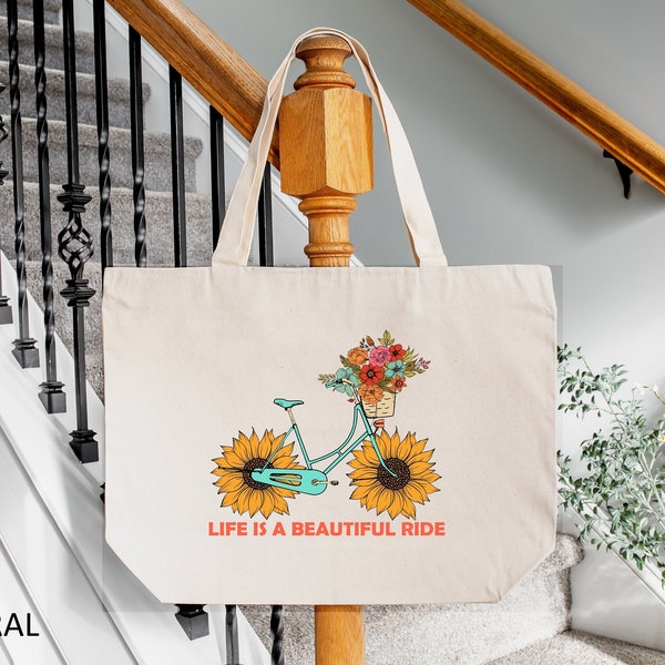 Flower Lover Bag, Bike Gift, Flower Lady, Bicycle Gift, Cyclists Gift, Wedding Gift, Floral Gift Bags, Road Trip Gifts, Travel Gifts