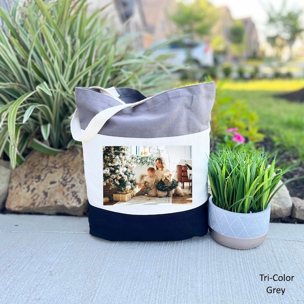 Custom Picture Tote Bag, Photo Tote Bag, Tote Bag With Picture, Image Tote Bag, Gift for Family, Trendy Tote Bag, Personalized Photo Gift
