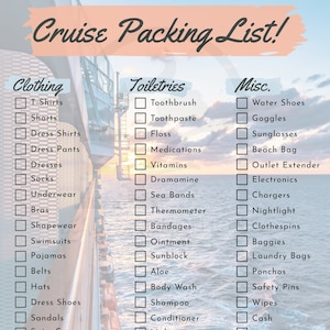 Digital Download | Cruise Packing List | Printable PDF | Letter Size