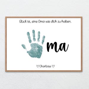 Handprint child, gift grandma, personalized gift child, gift idea grandma birthday, handprint with name
