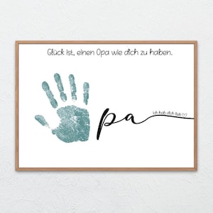 Handprint child, gift idea grandpa, DIY gift, personalized gift child, gift for grandpa birthday, Easter gift grandfather