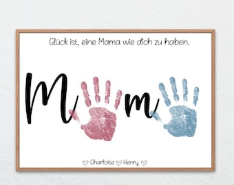 Handprint child, gift Mother's Day, handprint baby, personalized gift child, gift idea mom birthday, handprint with name