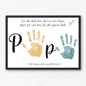 Handprint child, Father&#39;s Day gift idea, DIY gift, gift idea dad, personalized gift child, birthday gift father