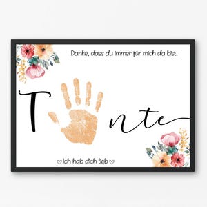 Handprint aunt, gift idea DIY gift, personalized gift child, gift for aunt birthday, Easter gift aunt