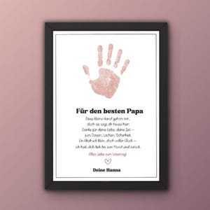 Father&#39;s Day gift, handprint child, personalized gift child, gift idea dad birthday, handprint with name, DIY gift idea