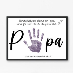 Handprint child, Father&#39;s Day gift idea, DIY gift, gift idea dad, personalized gift child, birthday gift father