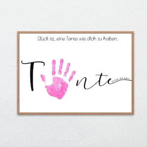 Handprint child, gift idea aunt, DIY gift, personalized gift child, gift for aunt birthday, Easter gift aunt