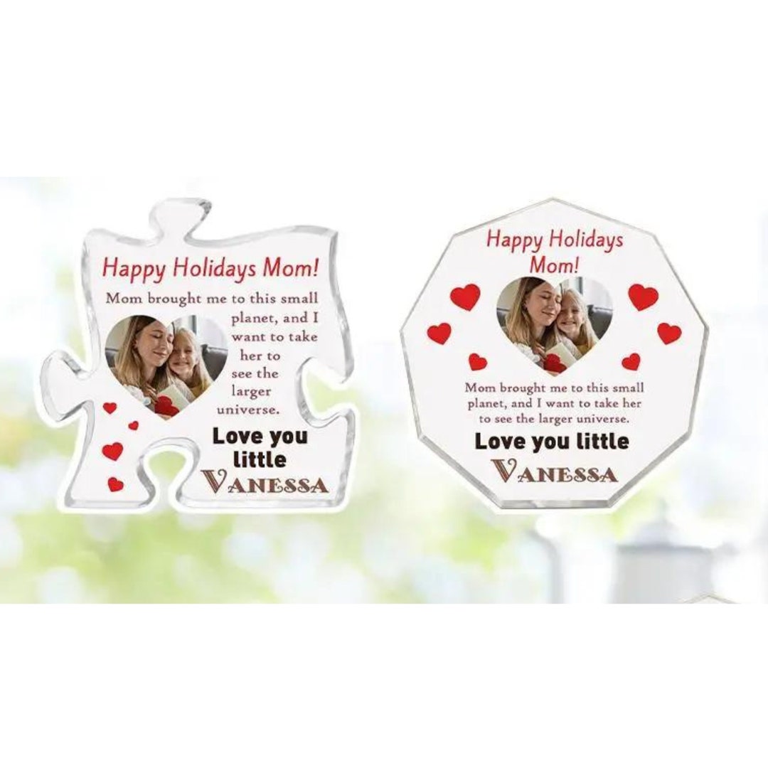 Personalized Puzzle Piece Acrylic Plaque With Custom Text & Photo Engraved Keepsake Unique Gift ...