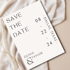 Save The Date Invitation | Minimalistic Wedding Invitation