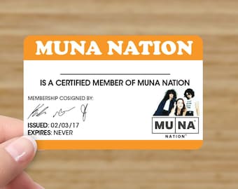 Tarjeta de identificación de fan de Muna Nation [PREORDEN]